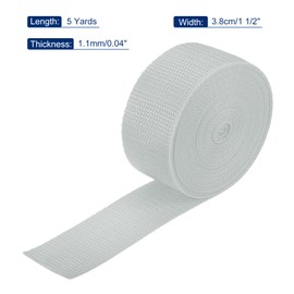sourcing map Lightweight Polypropylene Webbing Strap 38mm(1 1/2") 5 Yard Backpack Strapping Band Light Grey for Outdoor Luggage Cargo Straps - 4.5m