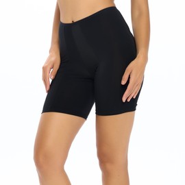 Undersummers Classic Shortlette, Plus Size Slip Shorts for Women Under Dress, Thigh Anti Chafing Shorts Women, Undergarments for Dresses (2X, Black)