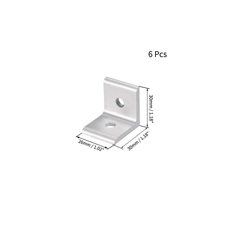 sourcing map Inside Corner Bracket for 3030 Series Aluminum Extrusion