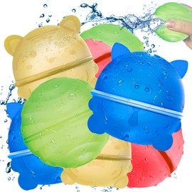 EvieBee Reusable Water Balloons for Kids, Outdoor Water Toys for Summer Games, Water Bombs for Swimming Pool Party, Silicon Water Ball Beach Toys for Water Fight, self Sealing Water Baloons