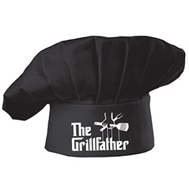 Hyzrz Funny Chef Hat - The Grillfather - Adjustable Kitchen Cooking Hat for Men & Women (Black)
