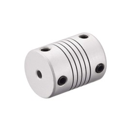 sourcing map 5 Pieces 3 mm to 3 mm Aluminium Alloy Rod Flexible Coupling Motor Plug Connection L25 x D19 Silver