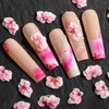 QIMYAR 30Pcs Pure Handmade Acrylic Flower Nail Charms Set, Mixed