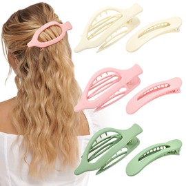 6Pcs Flat Hair Clips for Women Flat Claw Clips Thick Hair Alligator Hair Clips French Concord Hair Barrettes Strong Hold Duck Billed Clips Barrettes