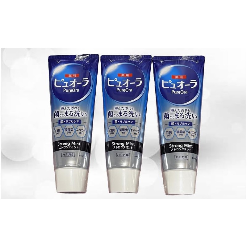 PUORA Strong Mint Toothpaste, 4.1 oz (115 g) x 3