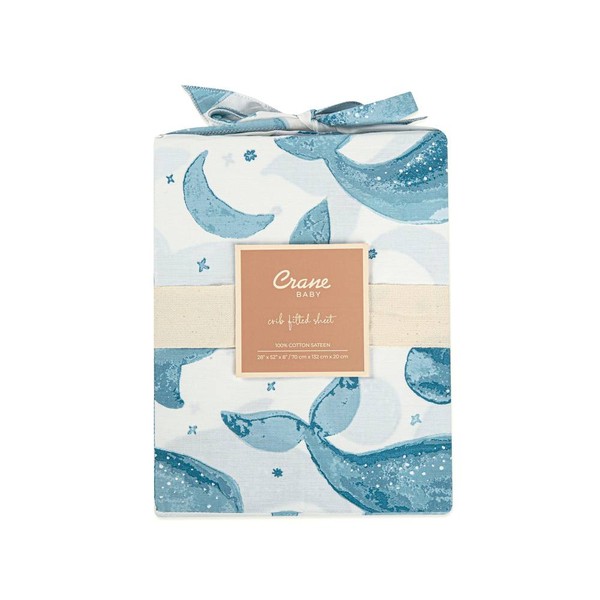 Crane Baby Cot Sheet Fitted | Caspian Whale