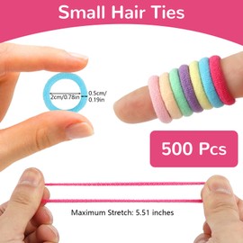 500 PCS Toddler Hair Ties, Kids Hair Ties, Baby Colorful Hair Accessories for Girls and Kids, No Damage Ponytail Holders No Crease for Baby Infants for Little Girls