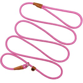 Hoanan Slip Lead Dog Leash, Reflective Pet Training Leash, No Pull Choke, 1/4 in x 7 ft Rope for Small Medium Breeds, Pink