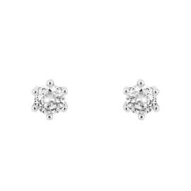 Amor 9140077 925 Sterling Silver Unisex Women's Men's Earrings with Synthetic Zirconia 0.7 cm Silver Comes in Jewellery Gift Box, Silver, Cubic Zirconia