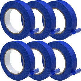 Premium Painters Tape 6 Rolls, 0.94inch x 60.1yds, General Purpose Blue Masking Tape, Multi-Surface Painter's Tape for Wall Painting, DIY Crafts Arts, Labeling, Building, Removes Easily, No Residue