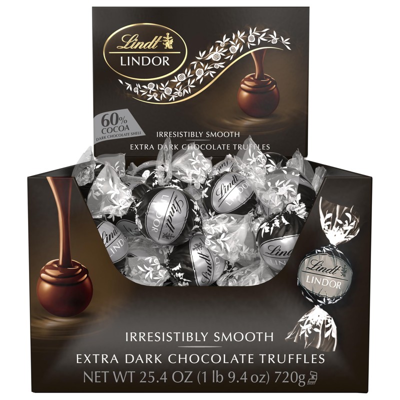 Lindt LINDOR 60% Dark Chocolate Truffles, Dark Chocolate Candy with