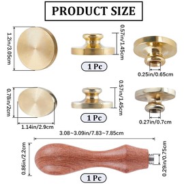 CRASPIRE 2 Styles Empty Wax Seal Stamp Set Vintage Removable Brass Head Wooden Handle Sealing Wax Stamp Oval Round No Engraving Logo For Wedding Invitations Envelopes Gift Packaging
