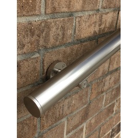 Anodized Handrail Aluminum Stairs Kit Stainless Steel Look 8 Ft and 1.6"diam