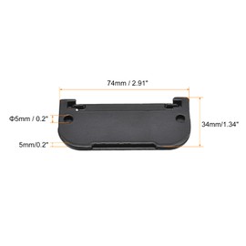 sourcing map Finger Flush Pull Handle 74x34x5mm Rectangle for Drawer Door Black 3pcs