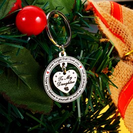 Gifs for Daughter off to College Keychain Gift from Mom Adult Daughter Little Girl Birthday Wedding Graduation Birthday Gift for Teenage Teen Kids Stepdaughter from Mother Christmas Gifts