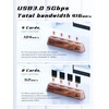 AODUKE 8-Port USB 3.0 SD Card Reader, Walnut Wood Design