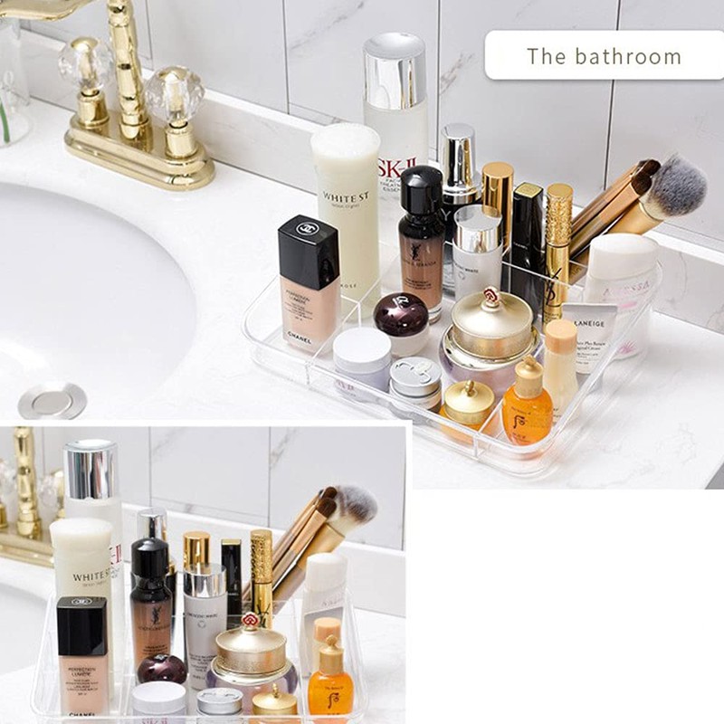 SEIWEI Transparent Eight Grid Cosmetic Storage Box Multifunctional Cosmetic Storage