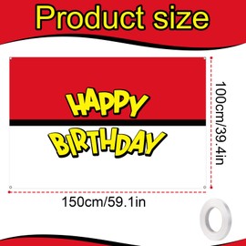 SAVITA Rot Weißer Cartoon Happy Birthday Hintergrund, 1,5 x 1m Großes Fotografie Banner Party Dekoration für Babyparty Junge Mädchen Geburtstag Zuhause
