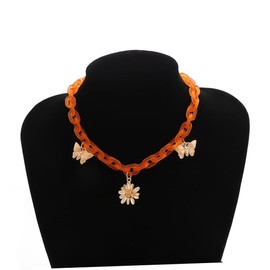 TEHAUX 2pcs Punk Style Acrylic Chain Necklace for Women Unique Fluorescent Pendant for Parties Anniversaries and Daily Wear Fashionable Accessory Fine Workmanship and Design