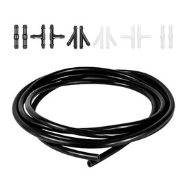 BWBWND 12PCS Windshield Washer Hose Kit, 4 M Rubber Washing Fluid Hose with I/T/Y Type Tube Connector, Universal Car Windshield Washer Tubing Kit for Most Vehicles, Car Accessories
