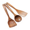 HOIGON 6 Piece Teak Wood Cooking Utensils Set,Natural Wooden Spatula