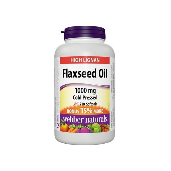 Webber Naturals Cold Pressed Certified Organic Flaxseed Oil Softgel 1000mg