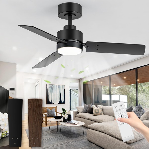 Breezary Ceiling Fans with Lights, 36 Inch Low Profile Ceiling
