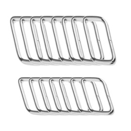 BuxiuGK Pack of 40 Metal Square Rings Rectangle Metal Ring 32 mm 38 mm Width for Bag or Money - Silver, silver