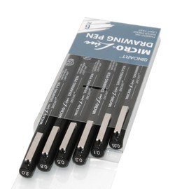 Paintersisters® Fineliner Set of 6 Micro Line for Drawing Illustration, Sketching, Calligraphy, Architecture, Technical Drawing - Non-fading