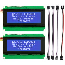 Freenove I2C IIC LCD 2004 Module (2 Pack), TWI Serial 20x4 Display, Compatible with Arduino Raspberry Pi Pico ESP32 ESP8266