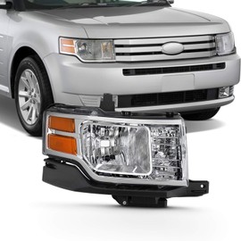 AKKON - Fits 2009 2010 2011 2012 Ford Flex SE SEL [Halogen Type] Chrome Headlight w/Amber Side Signal Lamp Passenger Right Side