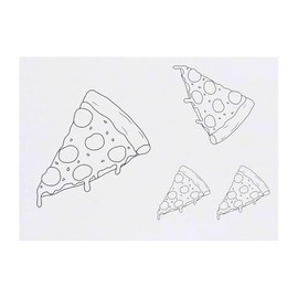 Azeeda 4 x 'Pizza Stück' Temporäre Tattoos - Wasserfest, Hautfreundlich & Ungiftig · Transfers in Verschiedenen Größen (TO00082460)
