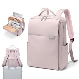 GOLF QUALITY Laptop Backpack, Hand Luggage, 16 Inches, Backpack for Men and Women, Business Backpack, Waterproof, Backpack Daypack for School, Cycling, Leisure and Travel, Grey / pink