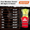 FIRE MARSHAL Red Hi Vis Viz Reflective Vest Waistcoat Printed