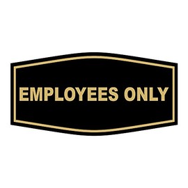 Fancy Employees Only - Letrero (negro/dorado) - Pequeño
