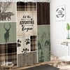 LIGHTINHOME Retro Cabin Shower Curtain 60Wx72H Inches Rustic Bear Country