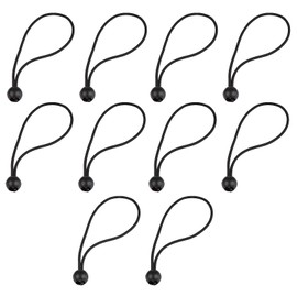 10 Pcs Bungee Cords With Balls, Bungee Balls Cords, 5.9 Inch, For Marquees, Tents Banners, Tent Poles, Flag Poles, Camping Tarp,Tarpaulin Holder (Black)
