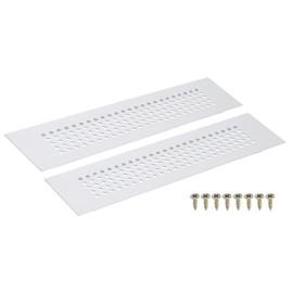 sourcing map Air Vents Cover, 2Pcs 200 x 50mm Aluminum Alloy Rectangle Air Return Vent Cover with Screw, Ventilation Grille Decorative Covers for Door Cupboard Wardrobe Shoes Cabinet (Silver)