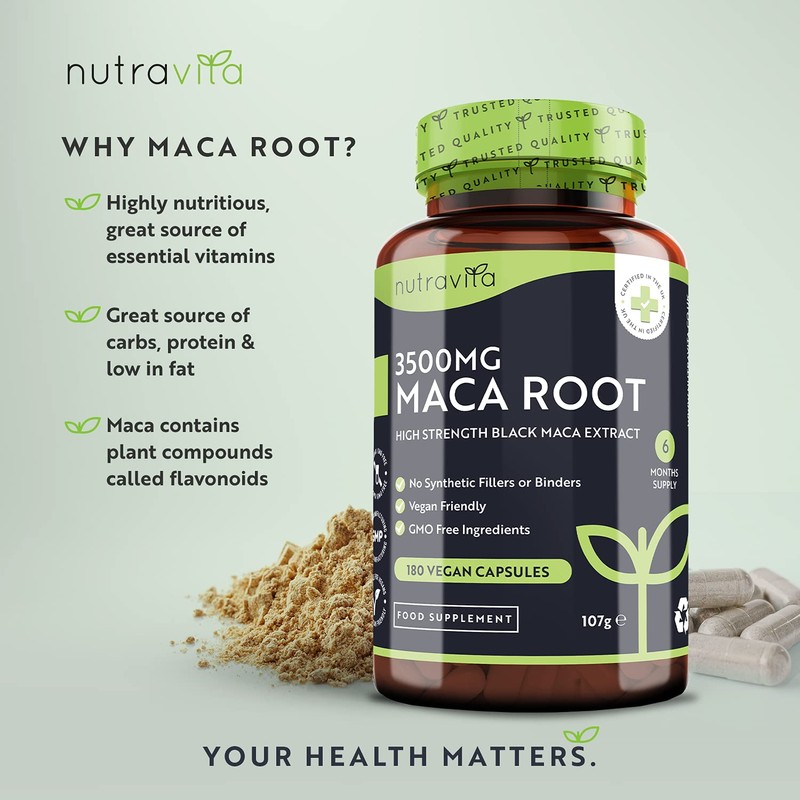 Maca Root Capsules 3500mg – 180 Vegan Capsules – High