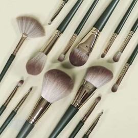 Makeup brush 14-piece set Foundation brush Face brush 14-piece brush set - Green / 메이크업 브러쉬 14종세트 파운데이션브러쉬 페이스브러시 브러쉬14종세트-그린