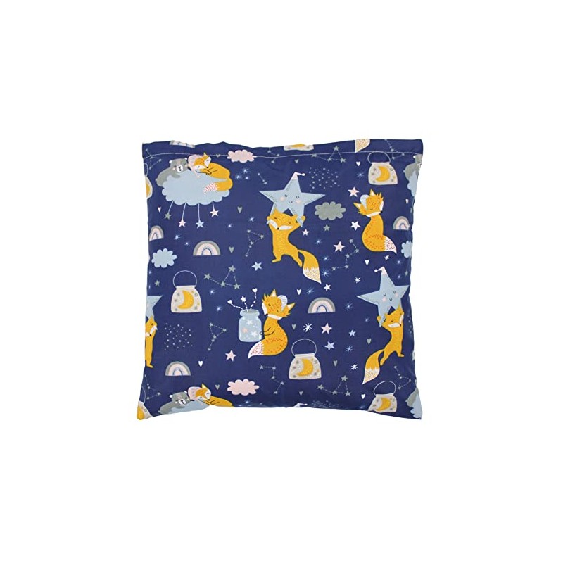 TupTam Children's Pillow Case with Decorative Patterns, Fox Stars/Dark Blue,