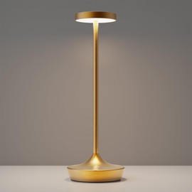 YHT Cordless Table Lamp Rechargeable,6000mAh Battery Operated LED Desk Lamp,Portable Outdoor Waterproof 3-Color Touch Dimmable Table Lights for Dining/Patio/Restaurant/Home (Gold 1P)