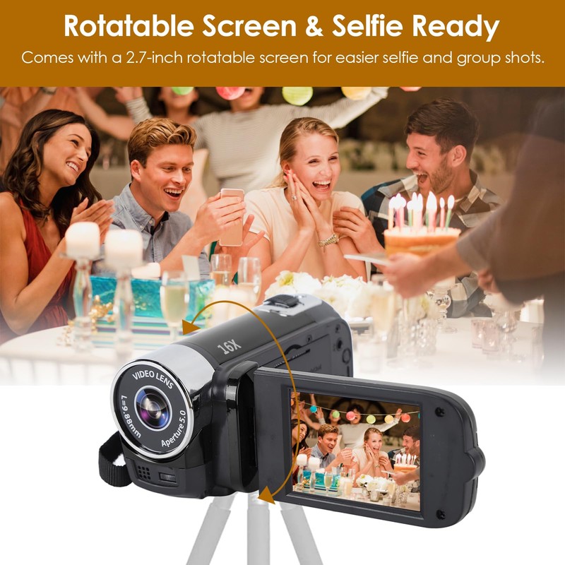 Video Camera for Vlogging 1080P Full HD Camcorder 16MP 16X