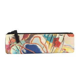 Halta Definizione - Astuccio Porta Matite, in Tessuto Stampato con un'Opera d'Arte di Kandinsky, con Chiusura a Zip, Ideale per Contenere Matite, Penne e Accessori, 22 x 2 H x 6,5 cm, Improvisation