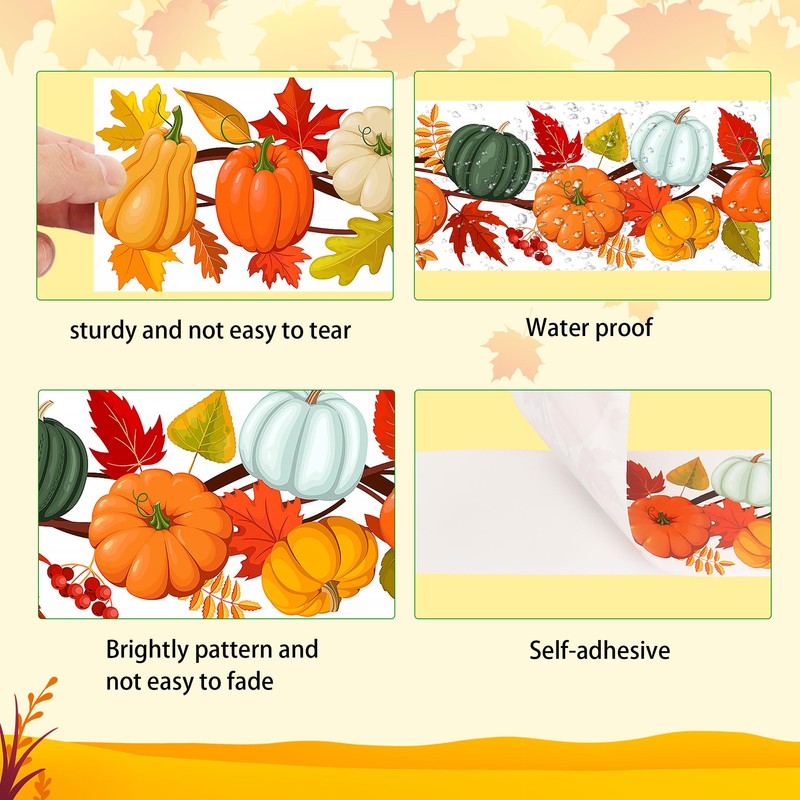 Lucleag 65.6 Ft Fall Pumpkin Bulletin Board Border, Self-Adhesive Pumpkins