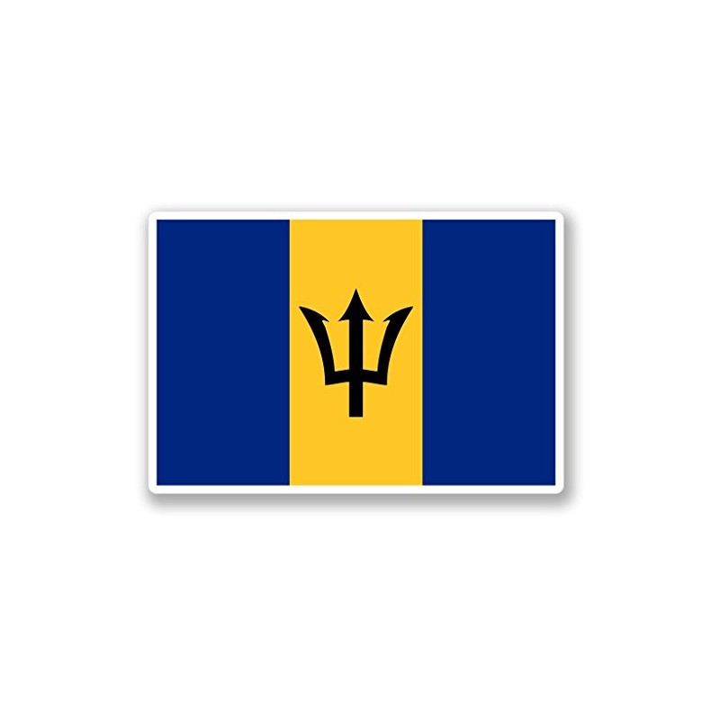 2 x 10cm/100mm Barbados Flag Window Cling Sticker Car Van