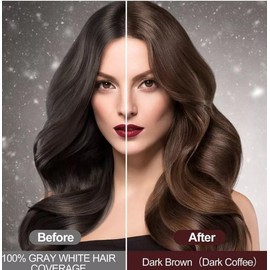 Café Oscuro- Shampoo Tinte Instantaneo Para Cabello Cubre Canas Natural Jengibre 500Ml - Champú Instant Hair Color Para Teñir El Cabello 3 En 1 Colora