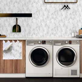 Tilingview 10 Pcs Leaf Design Peel and Stick for Kitchen Backsplash, Premium Self-Adhesive Tiles Wall Stickers (Volakas Texture, Ultra Thin)