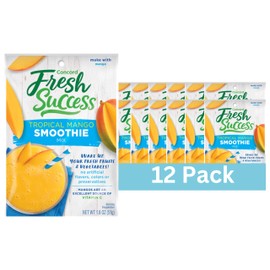 Concord Foods Tropical Mango Smoothie Mix - Fruit Flavor with No Artificial Flavors, Colors, or Preservatives - Ideal for Fresh Fruit Smoothies - 1.8 oz Pouch for Healthy Smoothies (Pack of 12)