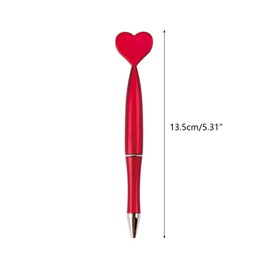 Yjcnelcr 6 Pens Ballpoint Office Supplies Heart Shaped Pen 1.0mm Student Stationery Desk Accessories Black Ink (Pink)